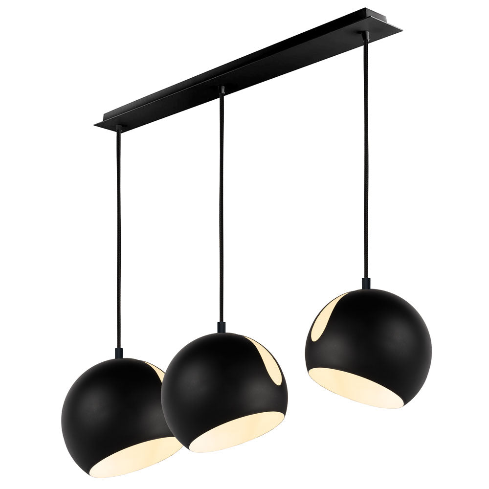 Ball hanging light 3-bulb with ceiling rail