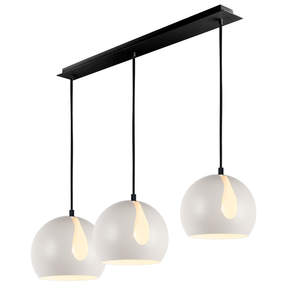 Ball hanging light 3-bulb with ceiling rail