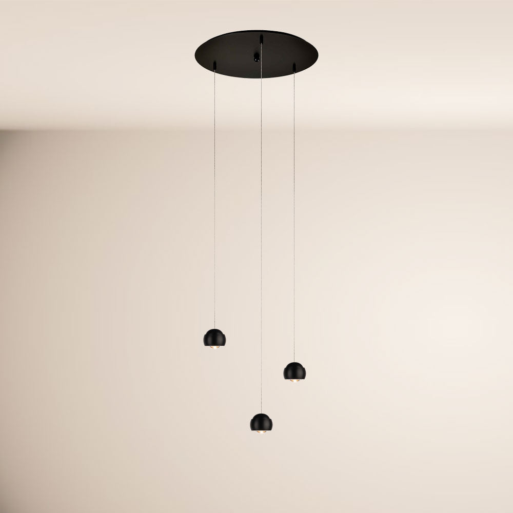 Beam LED pendant light 3- or 5-bulb modular canopy