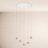 Beam LED pendant light 3- or 5-bulb modular canopy