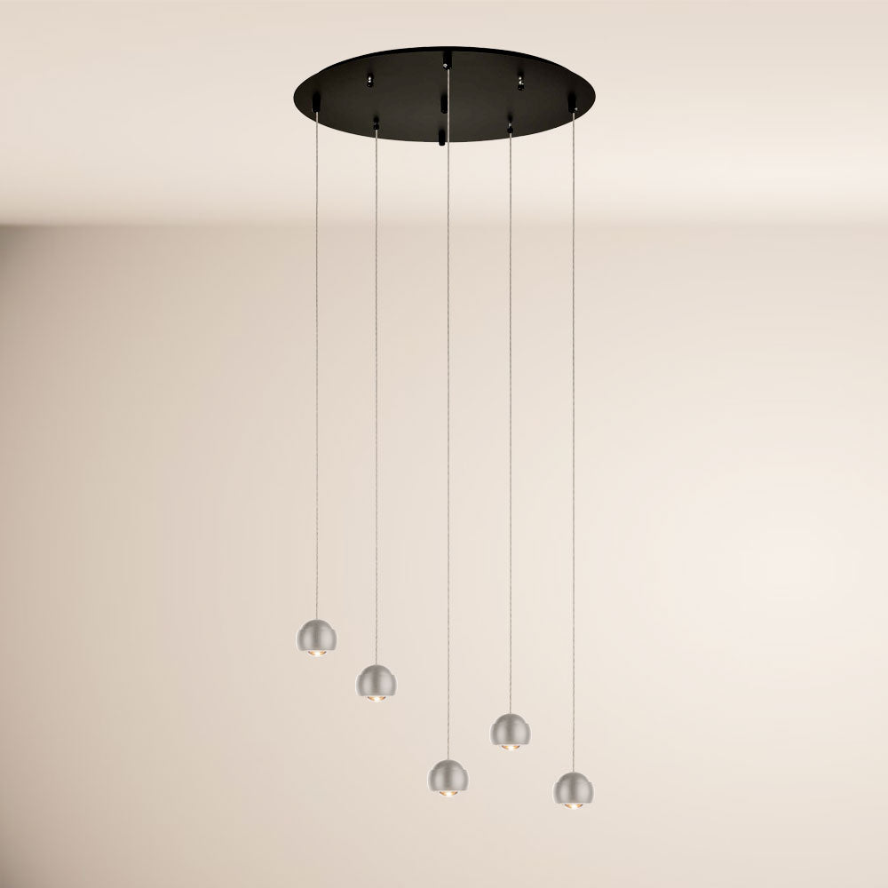 Beam LED pendant light 3- or 5-bulb modular canopy