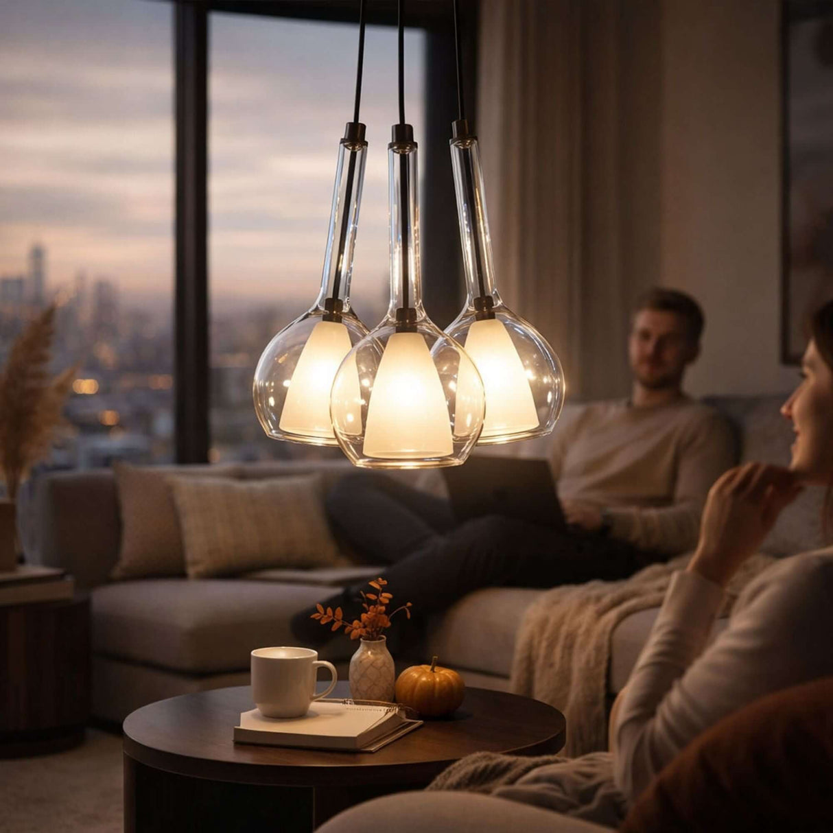 s.luce Belluna Cluster Glass Pendant Light 3-light 