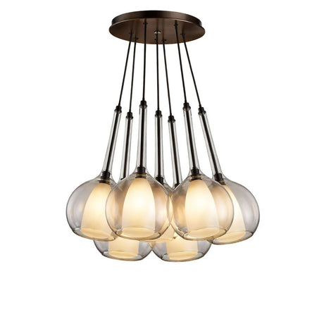 s.luce Lámpara colgante de cristal Belluna Cluster de 7 luces 