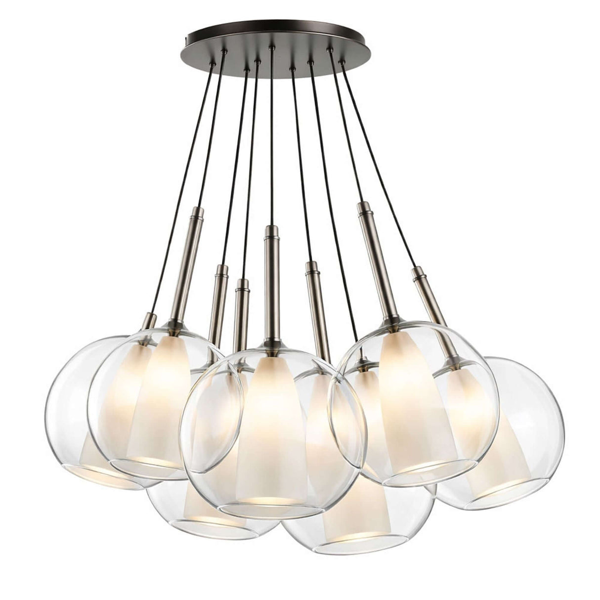 s.luce Belluna Cluster szklana lampa wisząca 7-punktowa 