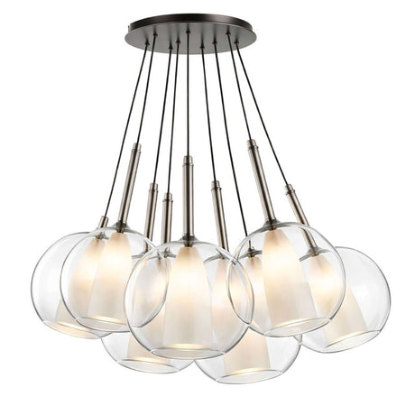 s.luce Lámpara colgante de cristal Belluna Cluster de 7 luces 