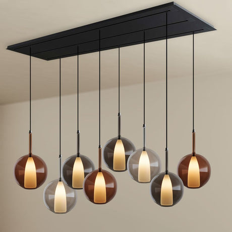 s.luce Belluna lampa wisząca stołowa 8-światłowa z baldachimem 200 cm