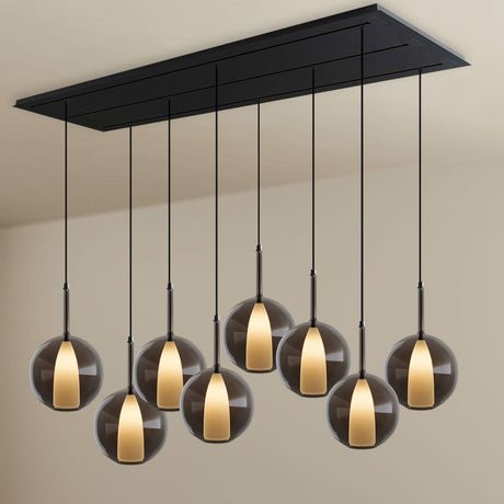 s.luce Belluna lampa wisząca stołowa 8-światłowa z baldachimem 200 cm