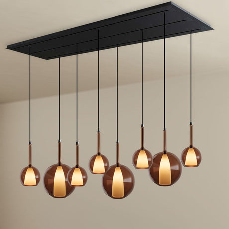 s.luce Belluna lampa wisząca stołowa 8-światłowa z baldachimem 200 cm