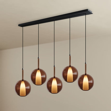 s.luce Belluna lampa wisząca stołowa 5-światłowa z baldachimem 160 cm