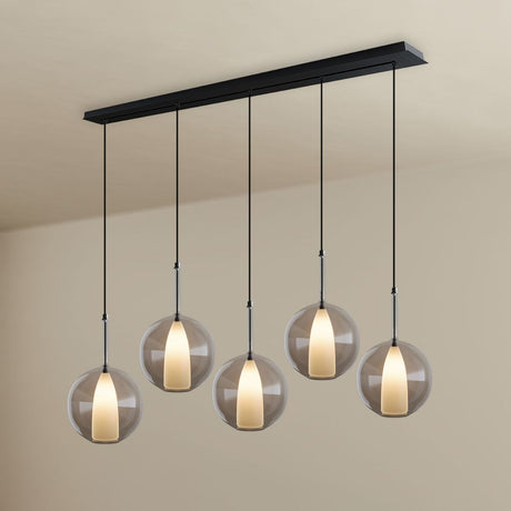 s.luce Belluna lampa wisząca stołowa 5-światłowa z baldachimem 160 cm