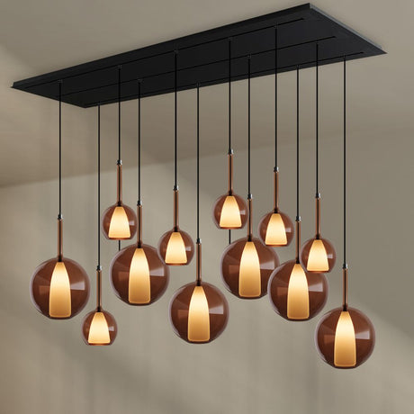 s.luce Belluna lampa wisząca stołowa 12-światło 200cm baldachim 3-rzędowy