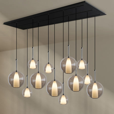 s.luce Belluna lampa wisząca stołowa 12-światło 200cm baldachim 3-rzędowy