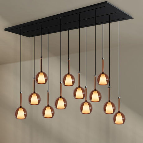 s.luce Belluna lampa wisząca stołowa 12-światło 200cm baldachim 3-rzędowy