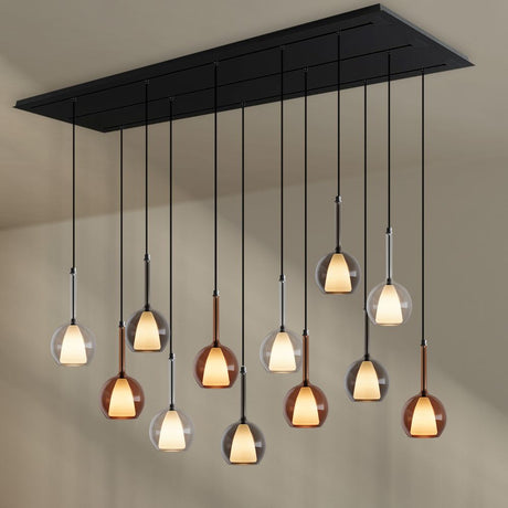 s.luce Belluna lampa wisząca stołowa 12-światło 200cm baldachim 3-rzędowy