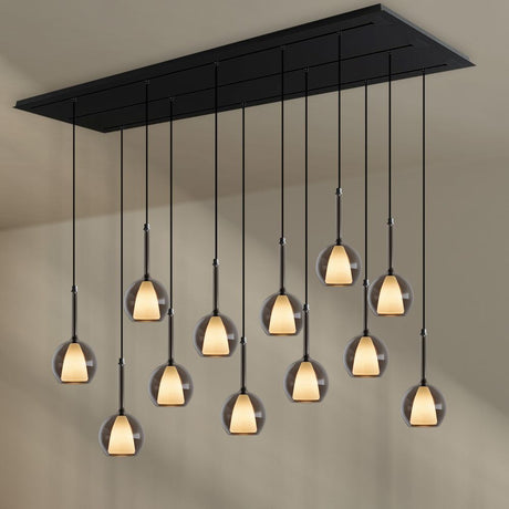 s.luce Belluna lampa wisząca stołowa 12-światło 200cm baldachim 3-rzędowy