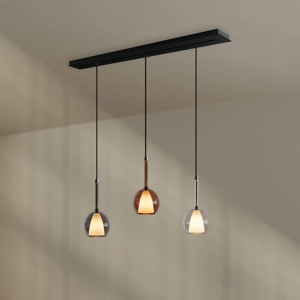 s.luce Belluna mesa de comedor lámpara colgante 3 luces 120cm
