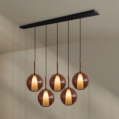 s.luce Belluna lampa wisząca stołowa 5-światłowa z baldachimem 160 cm