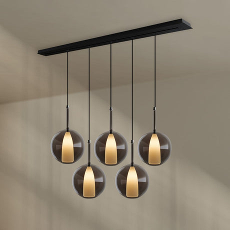 s.luce Belluna lampa wisząca stołowa 5-światłowa z baldachimem 160 cm