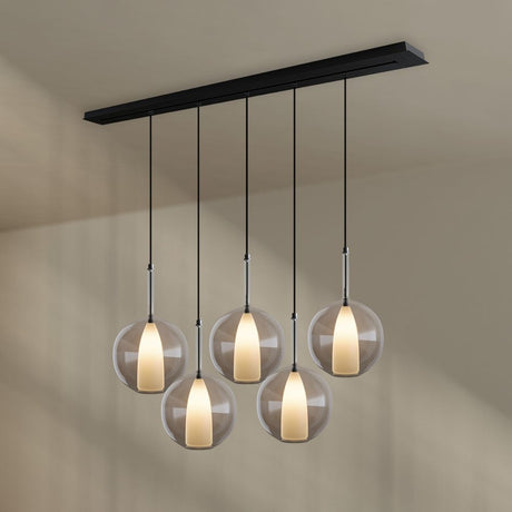 s.luce Belluna lampa wisząca stołowa 5-światłowa z baldachimem 160 cm