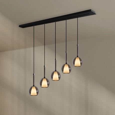 s.luce Belluna lampa wisząca stołowa 5-światłowa z baldachimem 160 cm