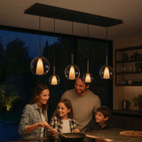 s.luce Candeeiro suspenso de mesa de jantar Belluna 5 luzes 160cm com 2 filas