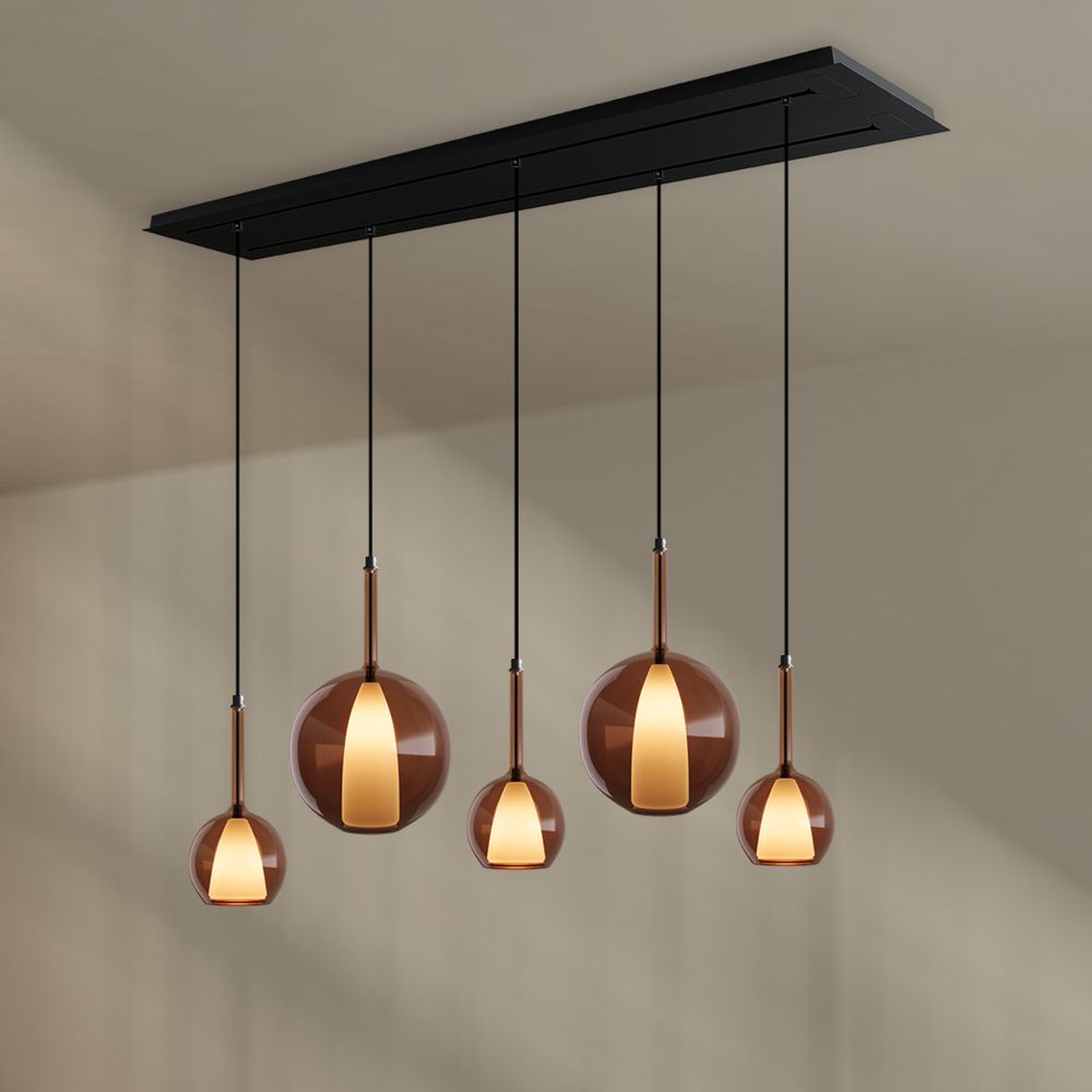 s.luce Belluna dining table pendant light 5-light 160cm canopy 2-row
