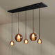 s.luce Belluna dining table lamp 5-flame 160cm 2-row