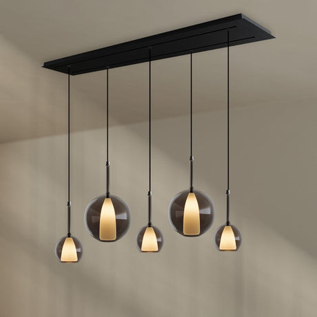 s.luce Belluna lampa wisząca stołowa 5-światło 160cm baldachim 2-rzędowy