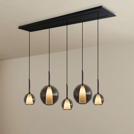 s.luce Belluna lampa wisząca stołowa 5-światło 160cm baldachim 2-rzędowy