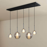 s.luce Candeeiro suspenso de mesa de jantar Belluna 5 luzes 160cm com 2 filas