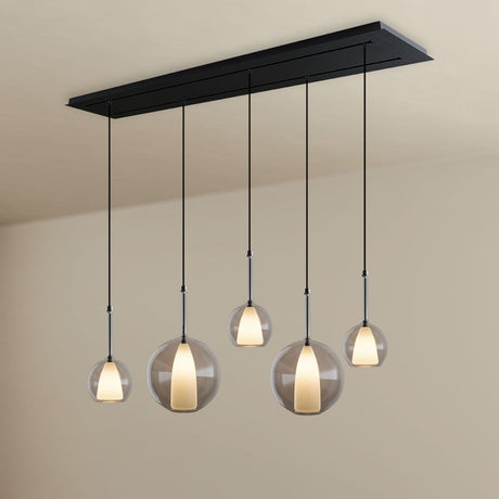 s.luce Belluna lampa wisząca stołowa 5-światło 160cm baldachim 2-rzędowy