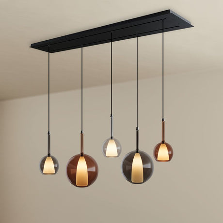 s.luce Belluna lampa wisząca stołowa 5-światło 160cm baldachim 2-rzędowy