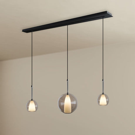 s.luce Belluna lampa wisząca do stołu jadalnego z 3 źródłami światła i baldachimem 160 cm