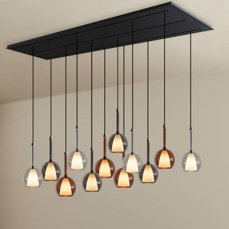 s.luce Belluna lampa wisząca stołowa 12-światło 200cm baldachim 3-rzędowy