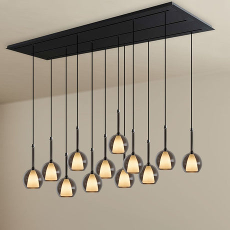s.luce Belluna lampa wisząca stołowa 12-światło 200cm baldachim 3-rzędowy