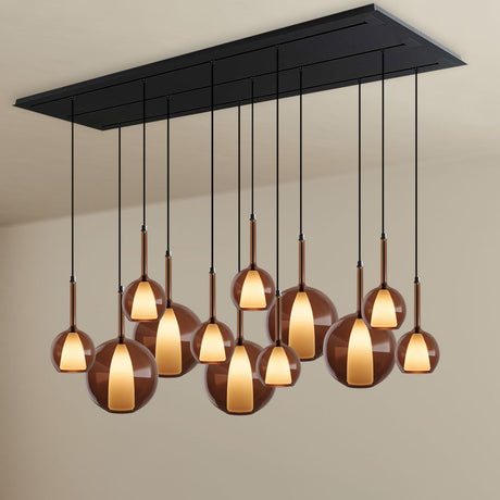 s.luce Belluna lampa wisząca stołowa 12-światło 200cm baldachim 3-rzędowy