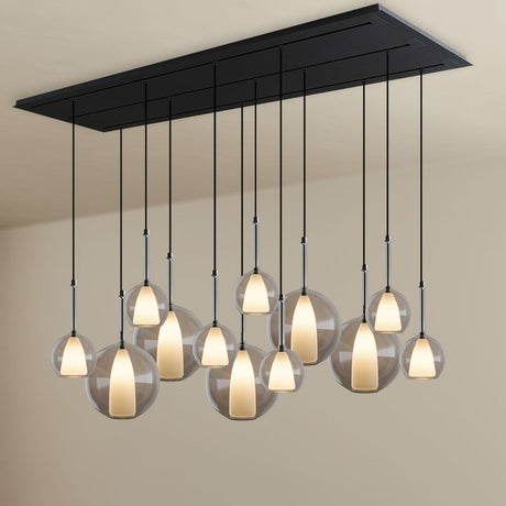 s.luce Belluna lampa wisząca stołowa 12-światło 200cm baldachim 3-rzędowy