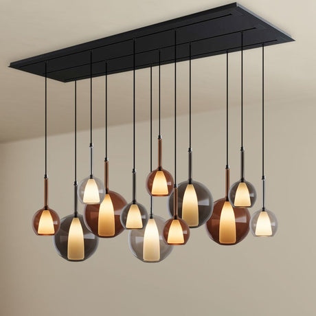 s.luce Belluna lampa wisząca stołowa 12-światło 200cm baldachim 3-rzędowy