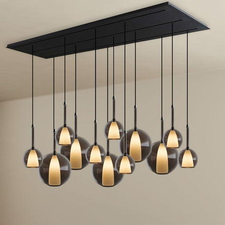s.luce Belluna lampa wisząca stołowa 12-światło 200cm baldachim 3-rzędowy
