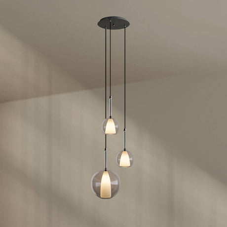 s.luce Belluna 3-flammige Galerieleuchte mit Glaspendel, modernes Design für stilvolle Beleuchtung.