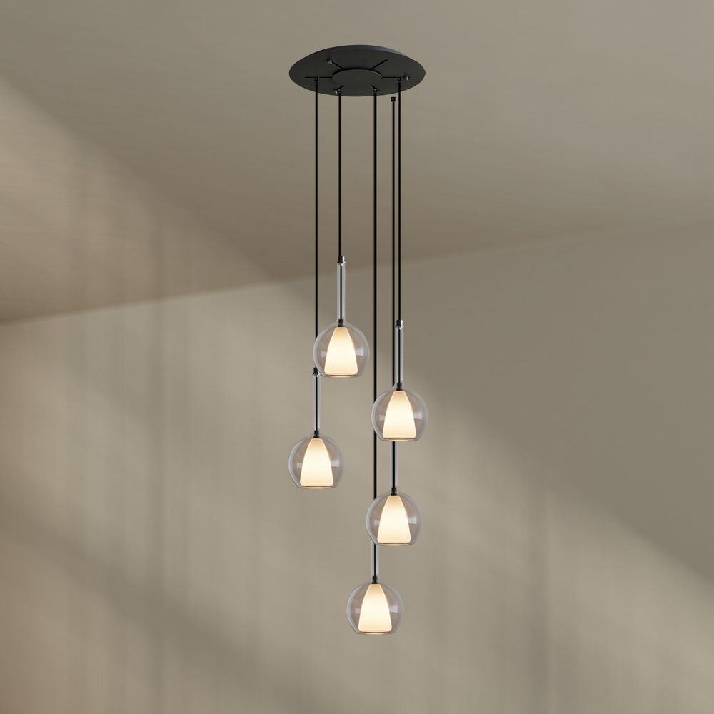 s.luce Belluna gallery light baldacchino a 5 fiamme Ø 60 cm