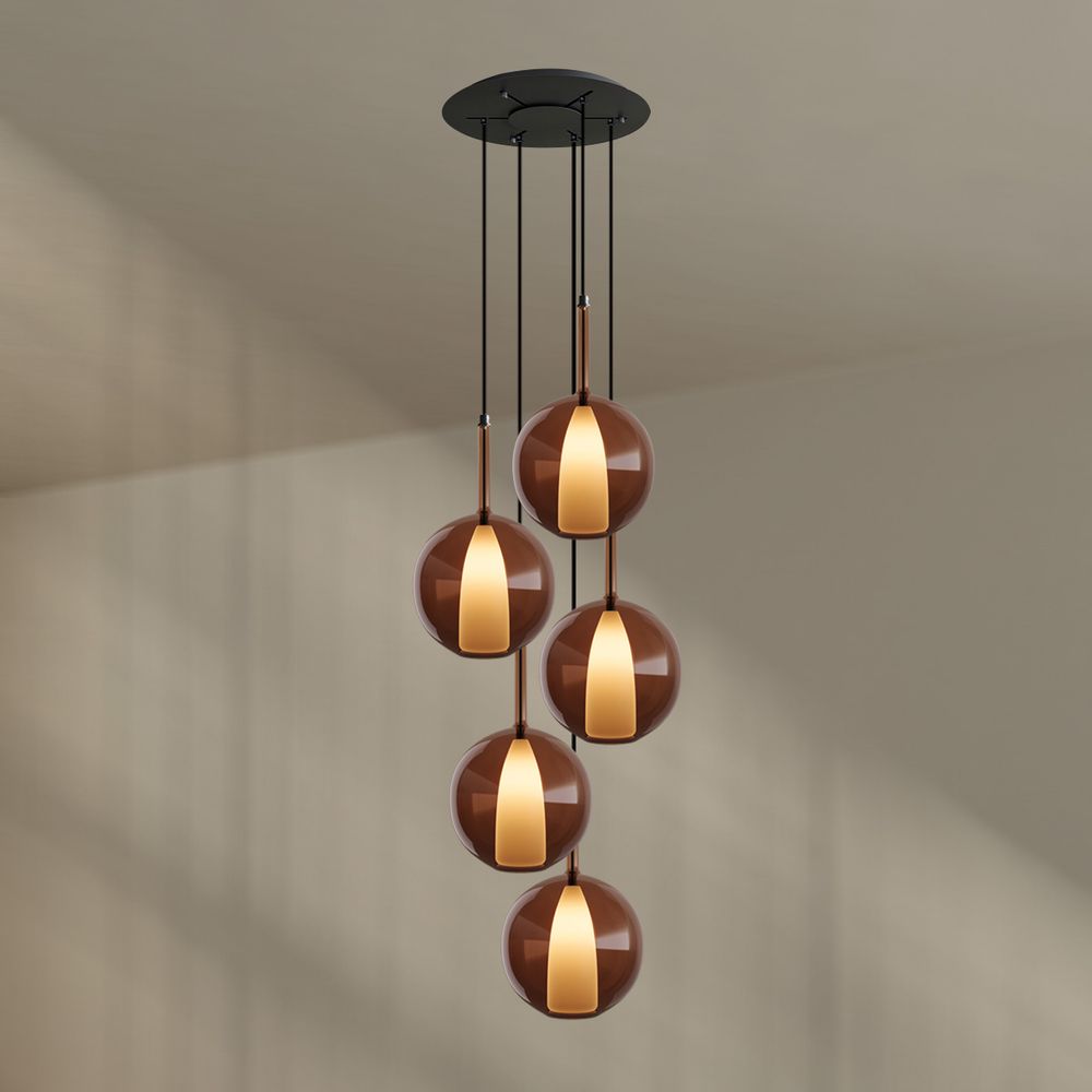 s.luce Belluna Galerieleuchte 5-flammig Ø 60cm Baldachin