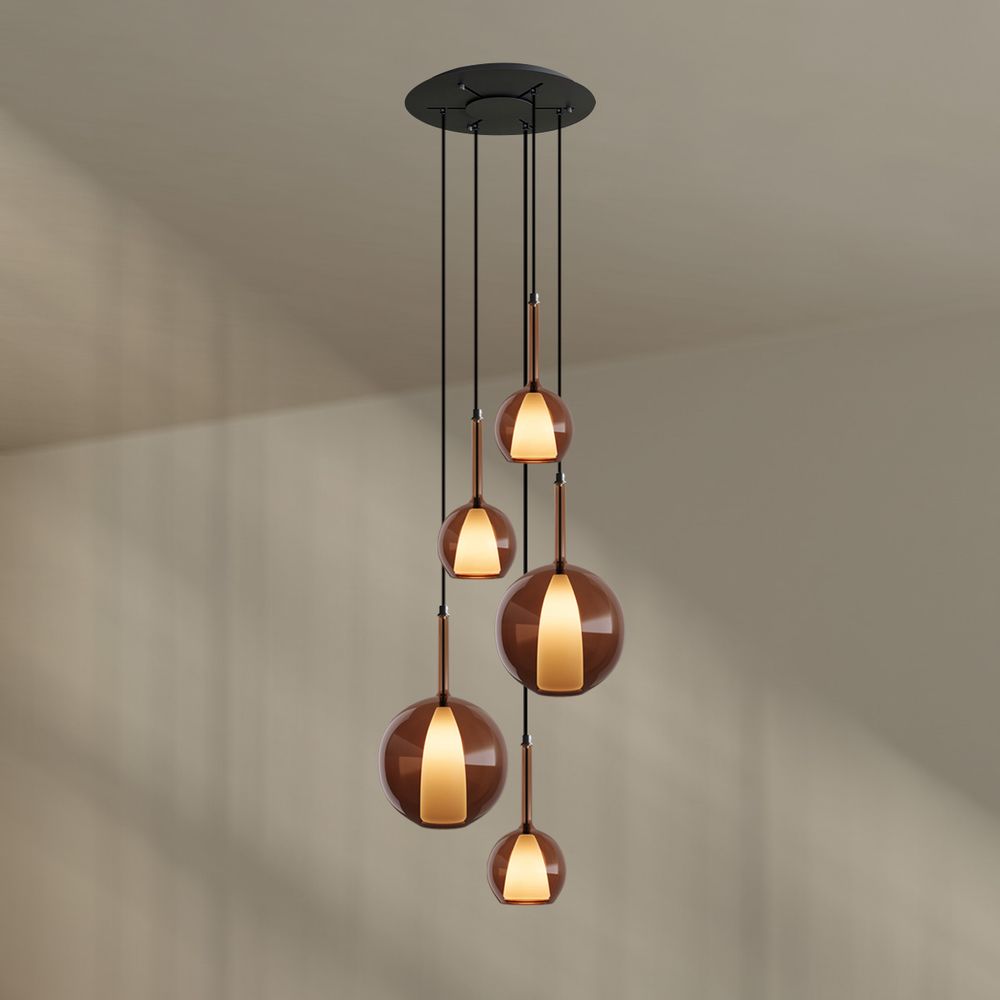 s.luce Belluna Galerieleuchte 5-flammig Ø 60cm Baldachin