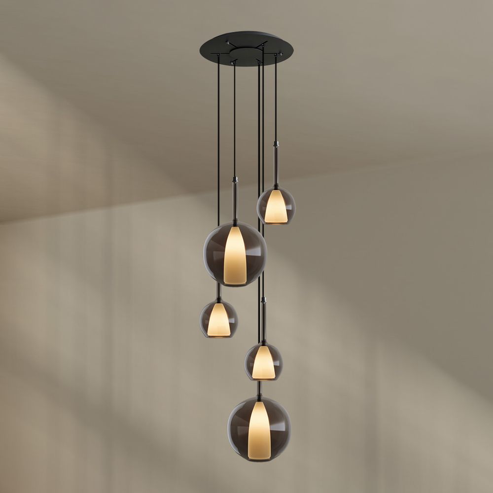 s.luce Belluna Galerieleuchte 5-flammig Ø 60cm Baldachin