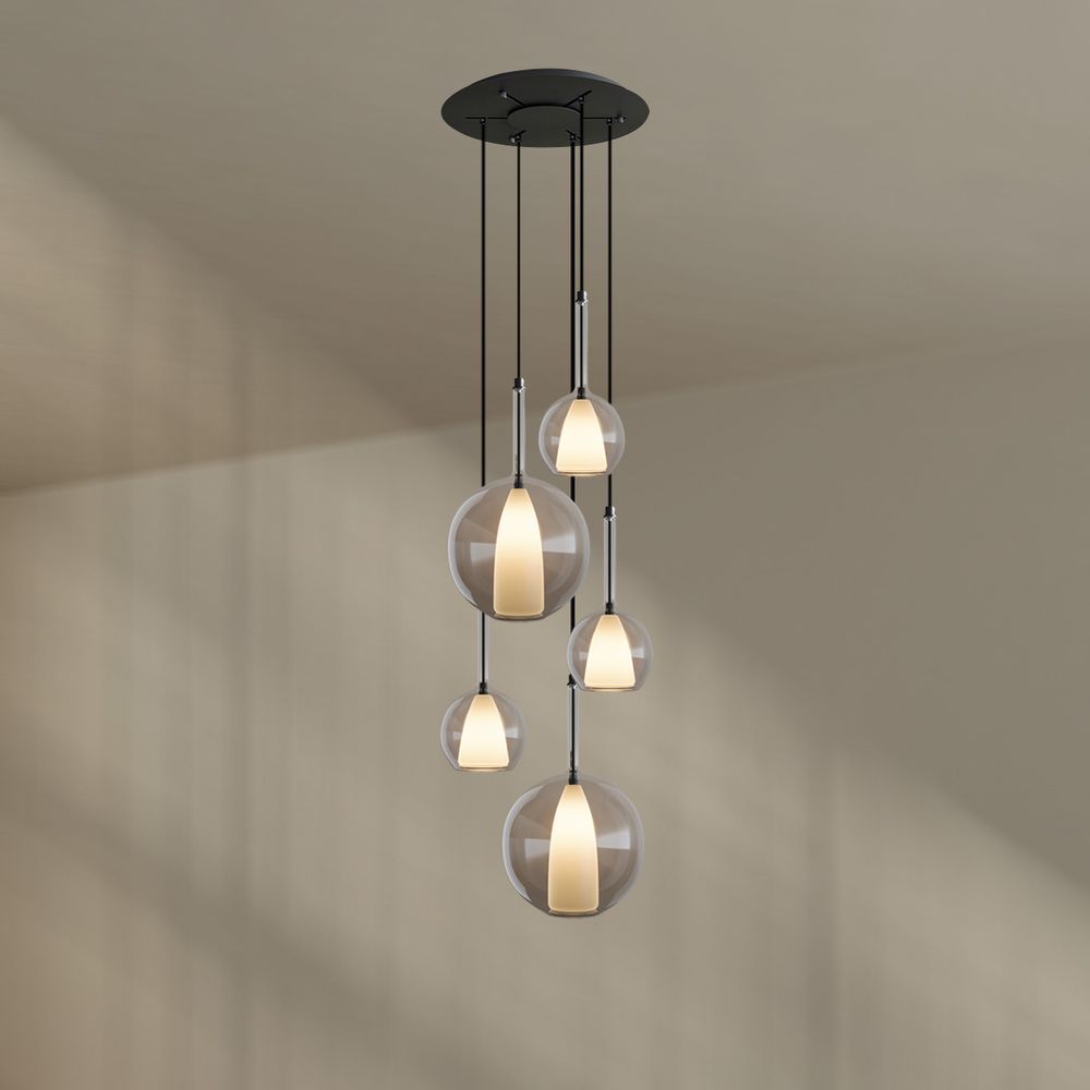 s.luce Belluna Galerieleuchte 5-flammig Ø 60cm Baldachin