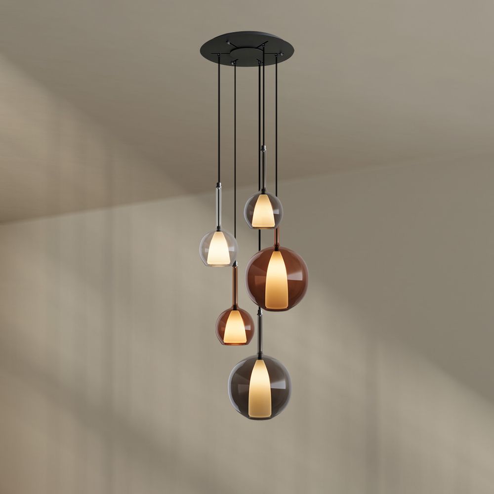 s.luce Belluna gallery light baldacchino a 5 fiamme Ø 60 cm