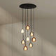 s.luce Belluna Galerieleuchte 8-flammig Ø 80cm Baldachin, elegant mit mundgeblasenen Glaskörpern in verschiedenen Farben.
