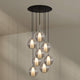 s.luce Belluna Galerieleuchte 8-flammig Ø 80cm Baldachin mit eleganten Glaskörpern in moderne Umgebung.