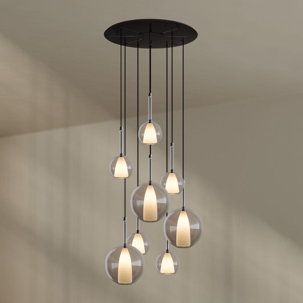 s.luce Belluna Galerieleuchte 8-flammig Ø 80cm Baldachin