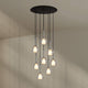 s.luce Belluna Galerieleuchte 8-flammig Ø 80cm Baldachin mit eleganten Glaskörpern in klar und Rauchgrau.